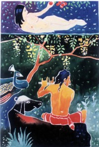 Sabir Nazar, Ranjha, 12 x 18 Inch, Watercolor on Paper, Figurative Painting, AC-SBNZ-001